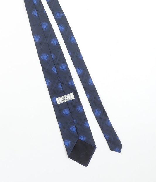 Gianni Versace Men's Blue Silk Patterned Designer Tie One Size
