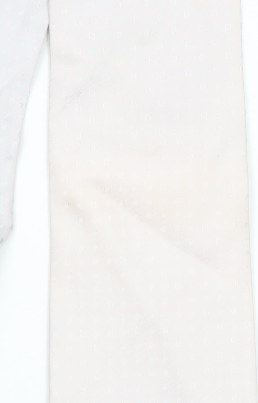 Salvatore Marforio Men's Ivory Silk Geometric Tie Made in Italy