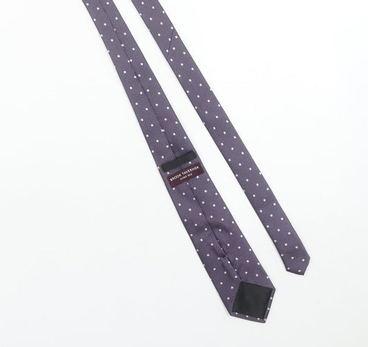 Brook Taverner Men's Blue Silk Polka Dot Slim Tie