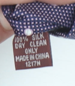 Brook Taverner Men's Blue Silk Polka Dot Slim Tie