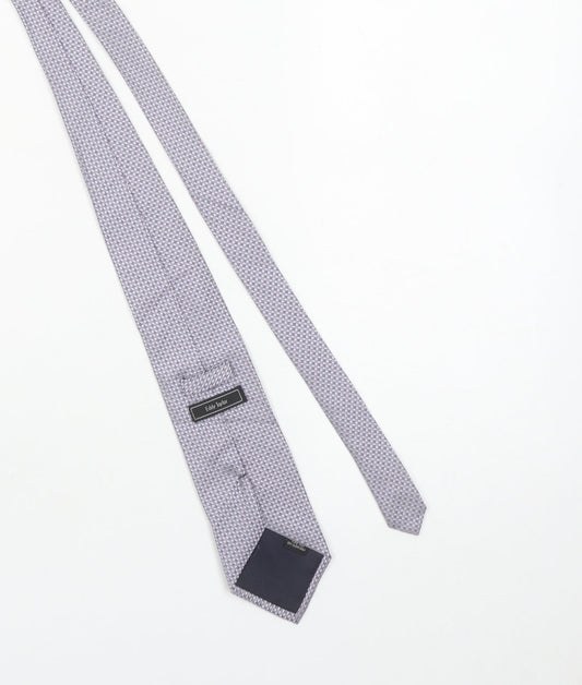 Eddy Taylor Men's Purple Geometric Slim Silk Tie