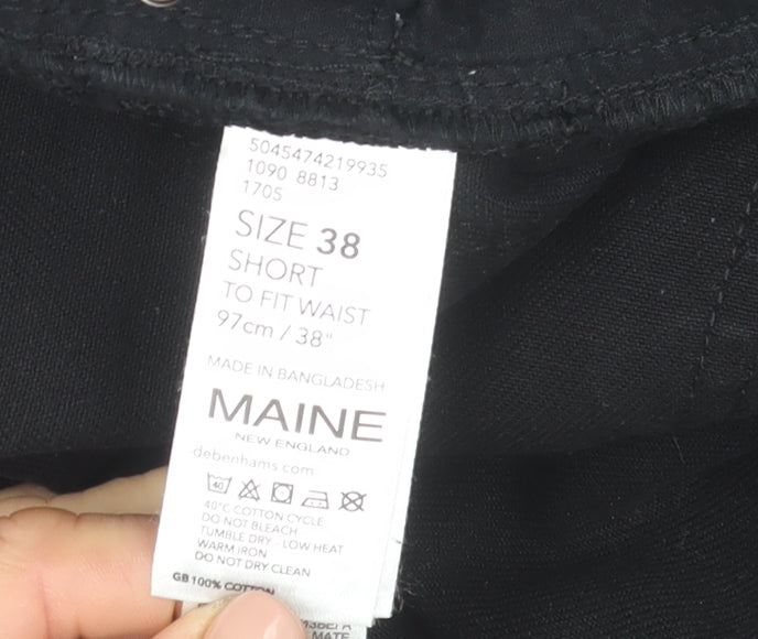 Maine New England Mens Black Straight Fit Jeans 38S Regular Denim