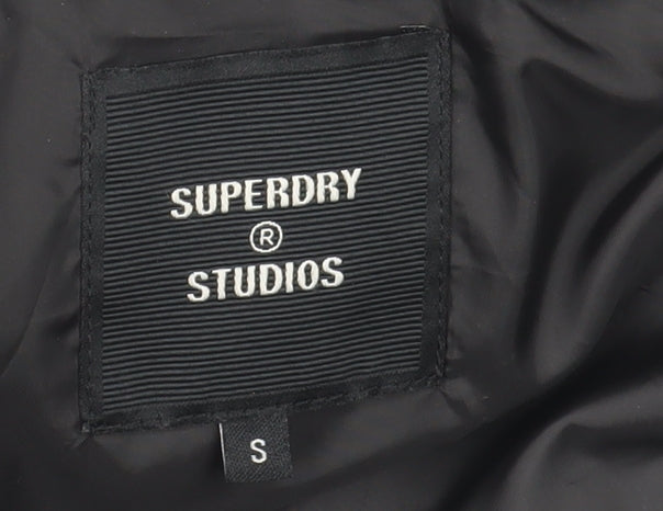 Mens UK Size S Superdry Black Bomber Jacket