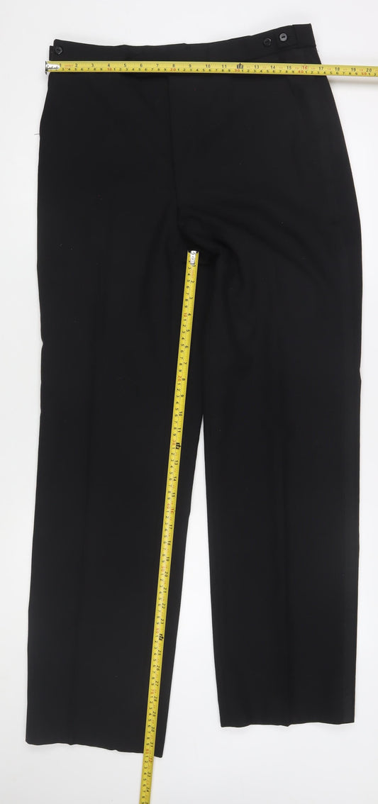 Marks and Spencer St Michael Men's Black Wool Blend Dress Trousers 34W 33L Classic Fit