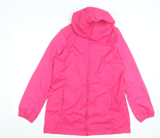 Womens UK Size M Lands' End Pink Rain Coat