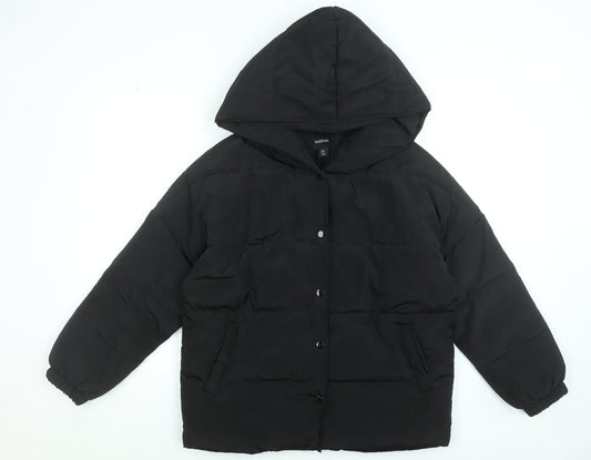 Womens UK Size 8 Boohoo Black Puffer Jacket
