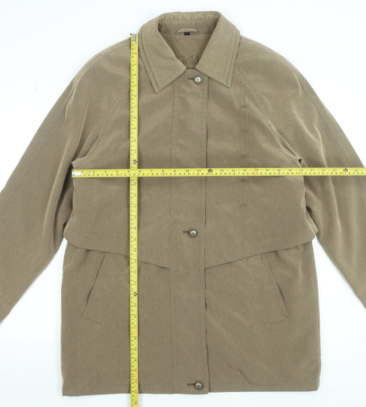 Womens UK Size L Gold by Telemac Beige Overcoat