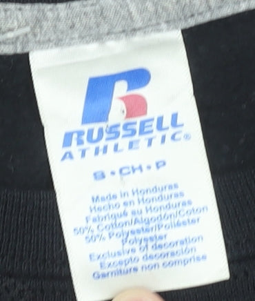 Mens UK Size S Russell Athletic Black Pullover Sweatshirt