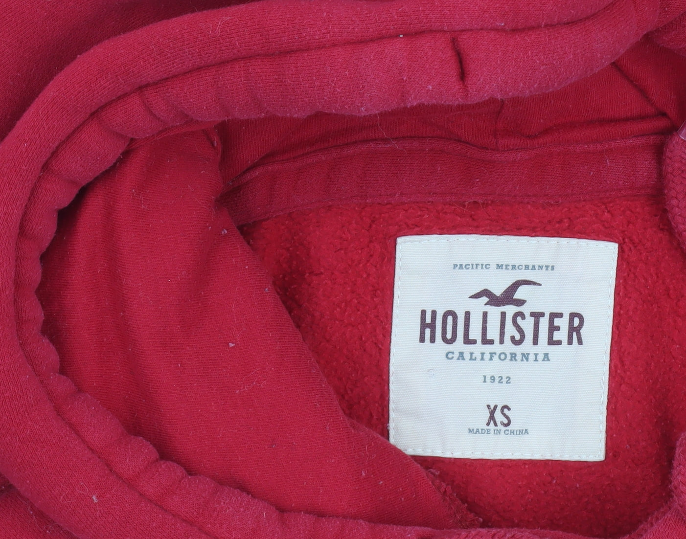 Womens UK Size XS Hollister Red Pullover Hoodie