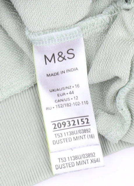 Womens UK Size 16 Marks and Spencer Green Pullover Sweatshirt