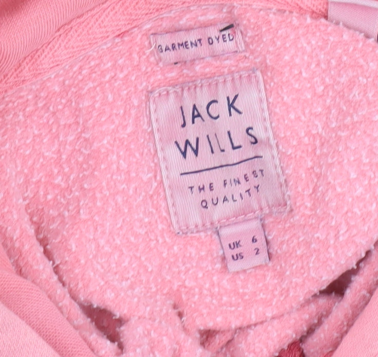 Womens UK Size 6 Jack Wills Pink Pullover Hoodie
