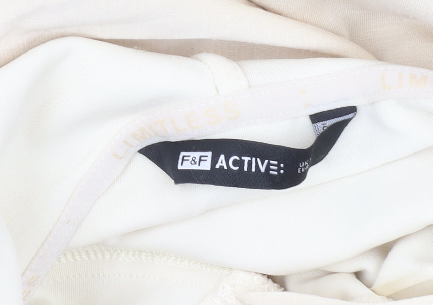 Womens UK Size M F&F Active Beige Pullover Hoodie