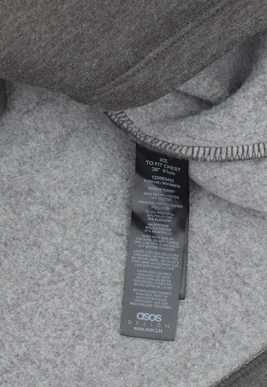 Mens UK Size XS ASOS DESIGN Brown Henley Sweatshirt