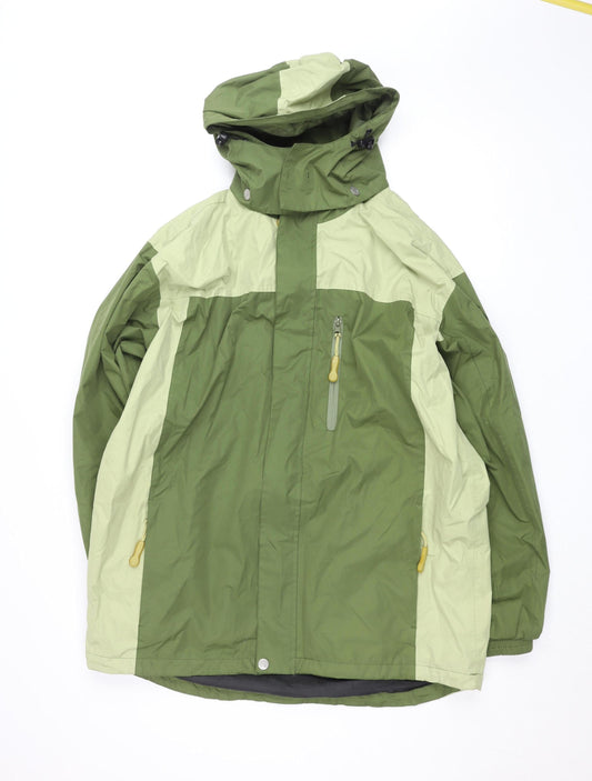 Girls UK Size L Outdoor Scene Green Windbreaker Coat