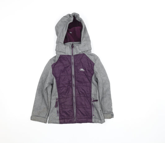 Girls UK Size 3-4 Years Trespass Purple Soft Shell