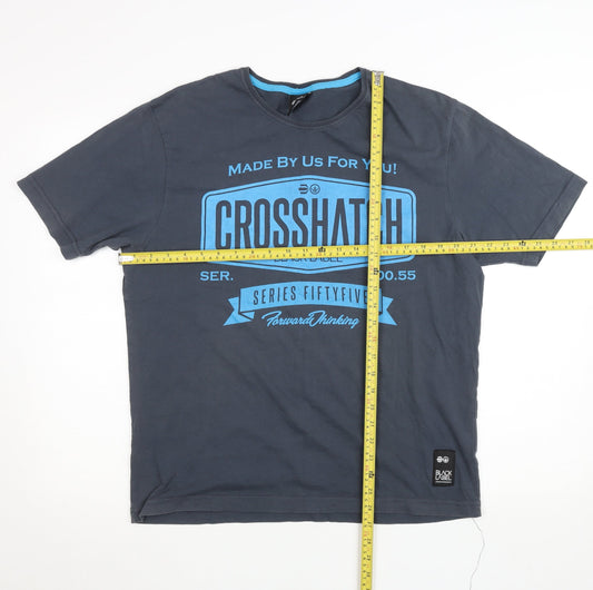 Mens UK Size L Crosshatch Blue T-Shirt