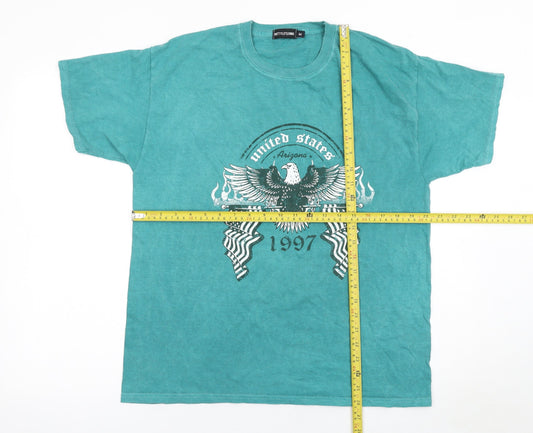 PrettyLittleThing Women's Green Graphic Eagle 90s Relaxed T-Shirt M