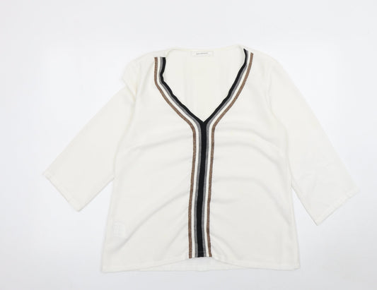 Womens UK Size 10 Promod Ivory Basic Blouse