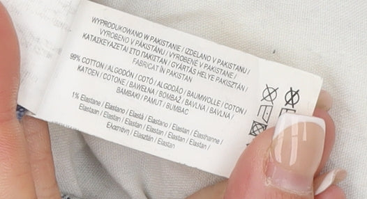 Primark Women Blue Size 8 High Rise Distressed Straight Jeans