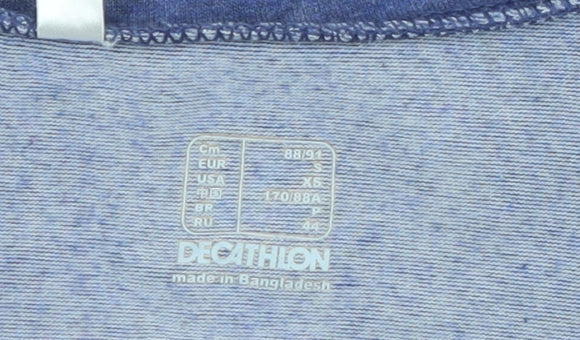 Womens UK Size XS DECATHLON Blue Gym & Training Running & Jogging Yoga T-Shirt