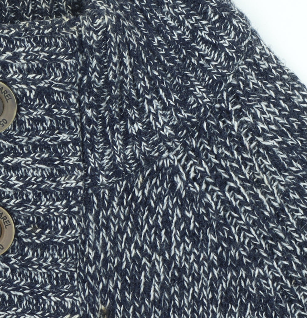 Smith & Jones Men Blue Chunky Henley Knit Jumper Size S