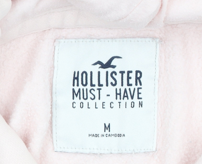 Hollister Women Pink Pullover Hoodie Medium Must-Have Collection