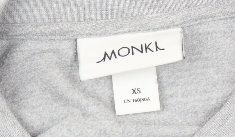 Womens UK Size XS Monki Grey Pullover Sweatshirt