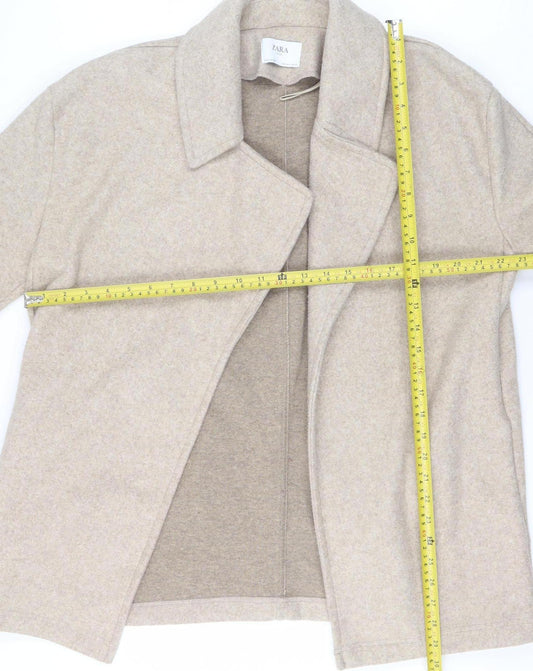 Womens UK Size S Zara Beige Overcoat