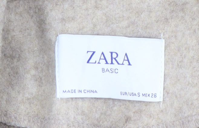 Womens UK Size S Zara Beige Overcoat