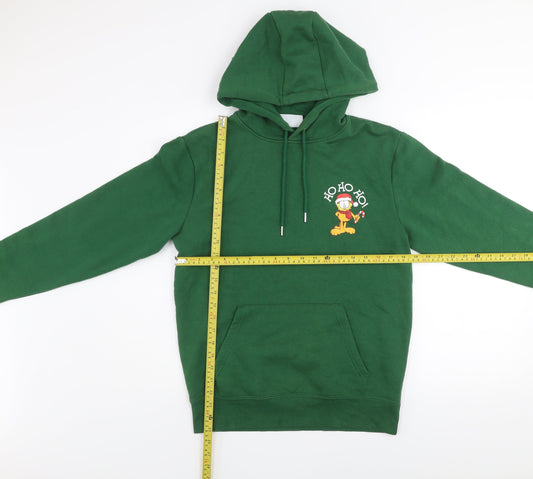 Mens UK Size XL Garfield Green Pullover Hoodie