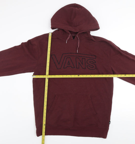 Vans Mens Brown Pullover Hoodie Medium Fleece Graphic Logo