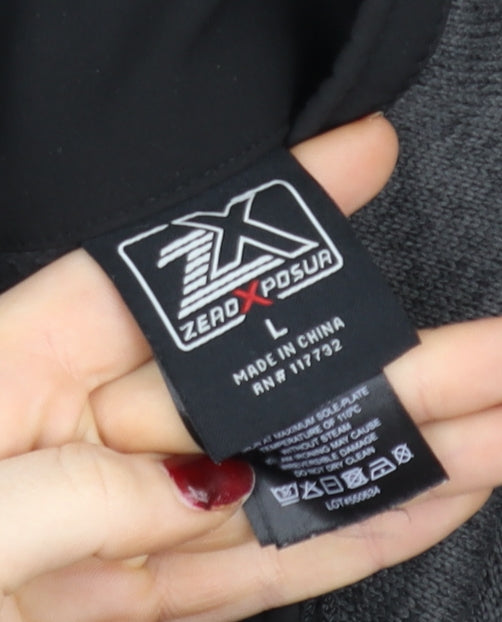 Zead Xposur Men's Grey Full Zip Fleece Jacket Size L Regular Fit