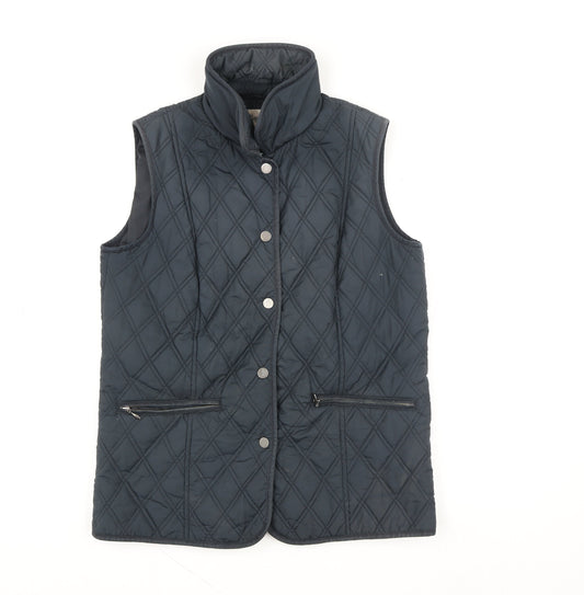 Womens UK Size 10 Classic Black Quilted Coat