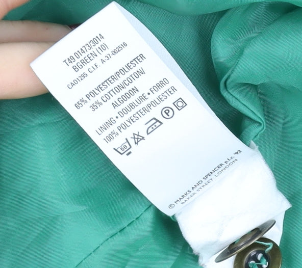 Womens UK Size 10 Marks and Spencer Green Anorak Coat