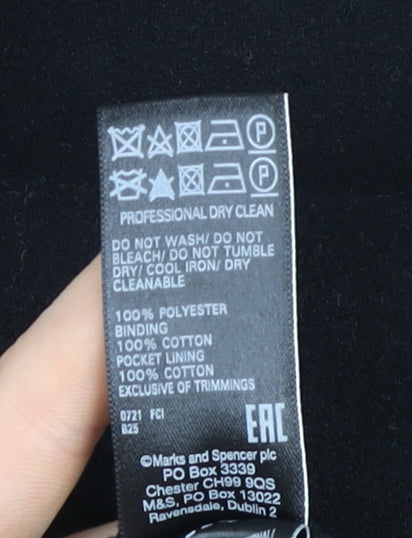 Womens UK Size 8 Marks and Spencer Black Overcoat