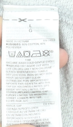 GAP Women Grey Crew Neck Pullover Sweatshirt L Cotton Blend Casual