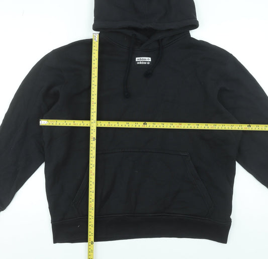 Adidas Men's Black Pullover Hoodie Size M Sports Fleece Sweatshirt