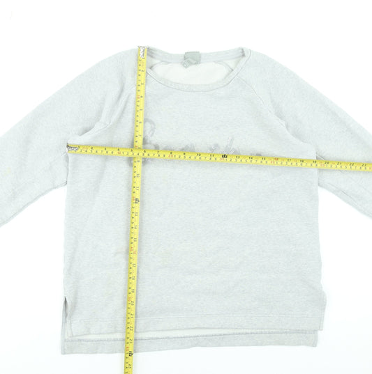 Bench Women’s Grey Pullover Sweatshirt M Cotton Blend Logo