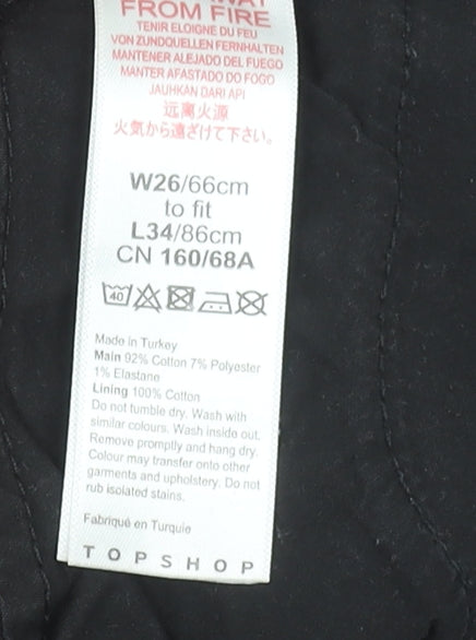 Topshop Womens Black Skinny Jeans Size 8 Regular Stretch Denim