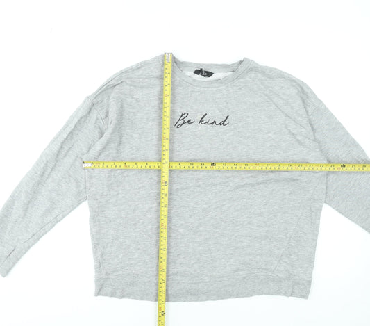 New Look Women’s Grey Be Kind Long Sleeve Sweatshirt M
