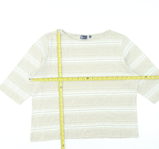 Womens UK Size 18 DASH Beige Basic T-Shirt