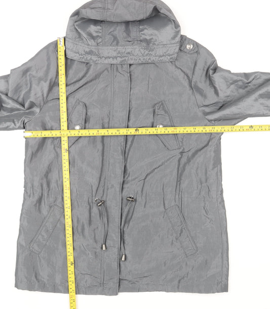 Maine New England Women's Grey Size 14 Hooded Parka Jacket