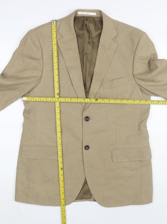 Marks and Spencer Collezione Linen Miracle Beige Blazer Men's 40 Regular Jacket