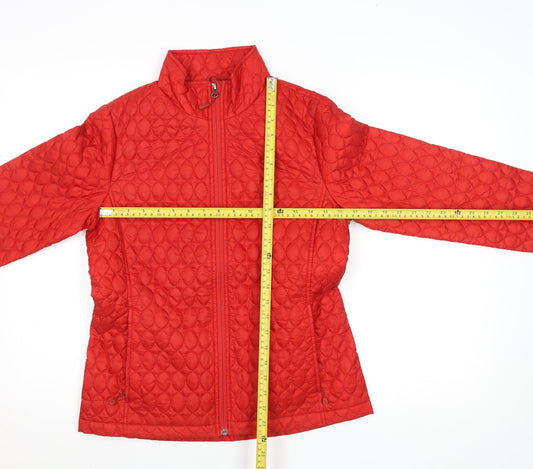 Womens UK Size XS Lands' End Red Quilted Coat