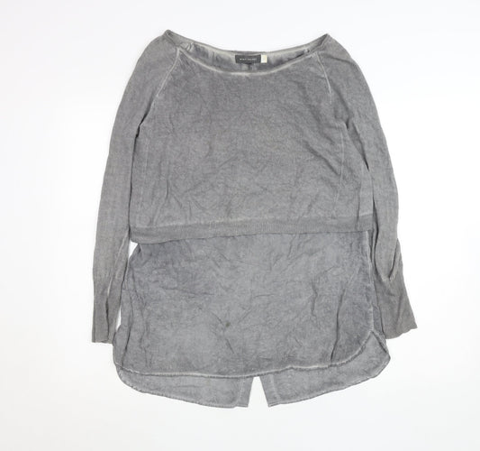 Womens UK Size 10 Mint Velvet Grey Tunic Blouse