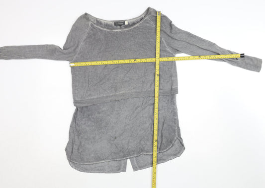 Womens UK Size 10 Mint Velvet Grey Tunic Blouse