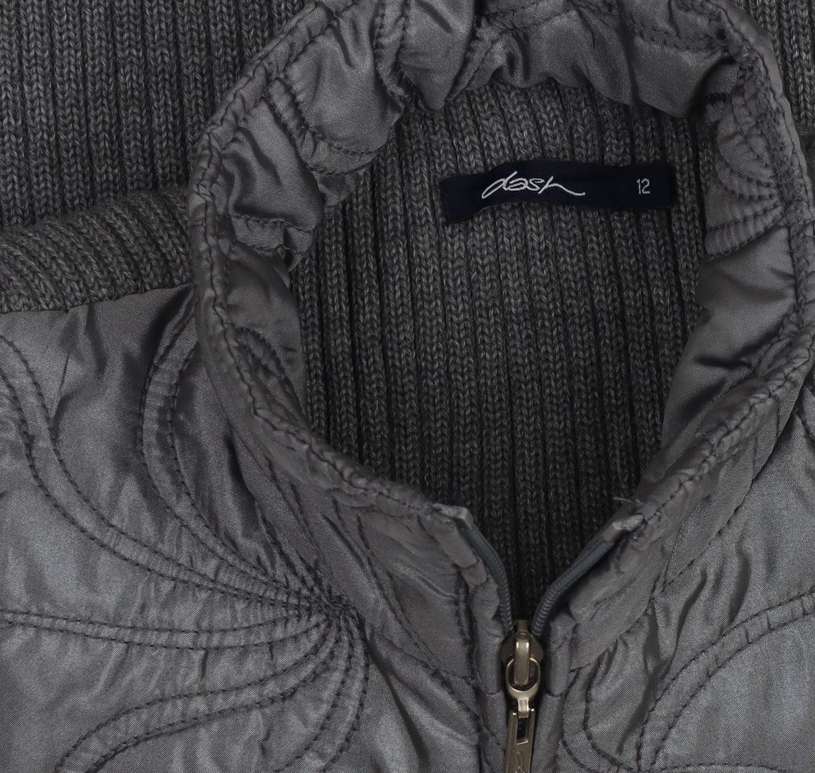 Dash Womens Grey Quilted Padded Sleeveless Waistcoat Size 12