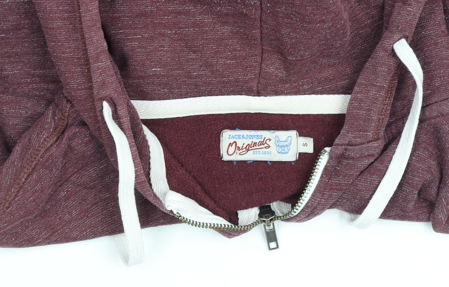 Womens UK Size S JACK & JONES Red Full Zip Hoodie