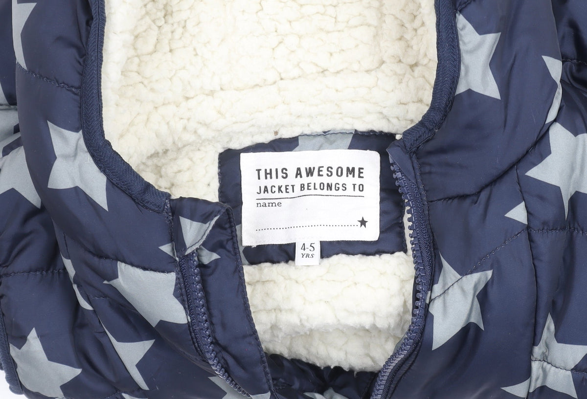 Additional view of Marks & Spencer girls’ blue star hooded puffer gilet 4-5 years