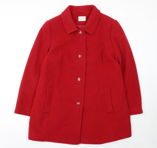 Womens UK Size 16 Eastex Red Overcoat